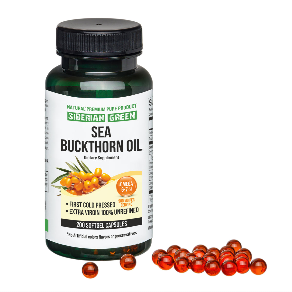 Siberian Sea Buckthorn Oil Capsules – Omega 7 to Meet Your Dietary Supplement Needs