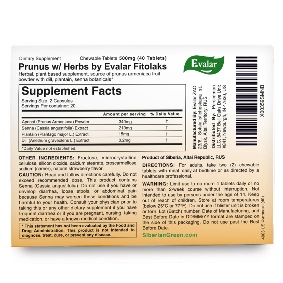 Fitolax Phytolax Evalar 40