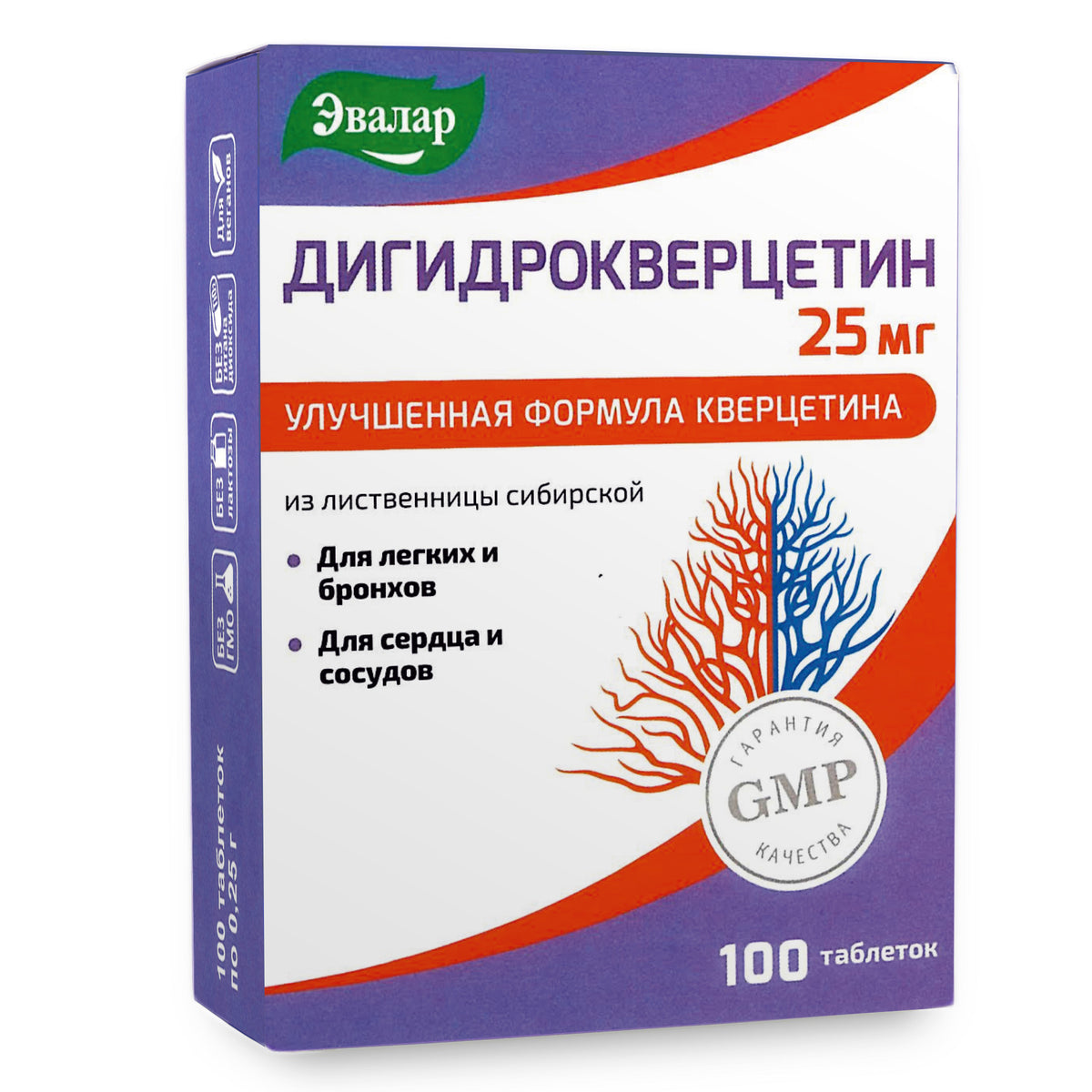 Dihydro Quercétine Evalar Bioflavonoïde de mélèze de pin de Sibérie 100 comprimés