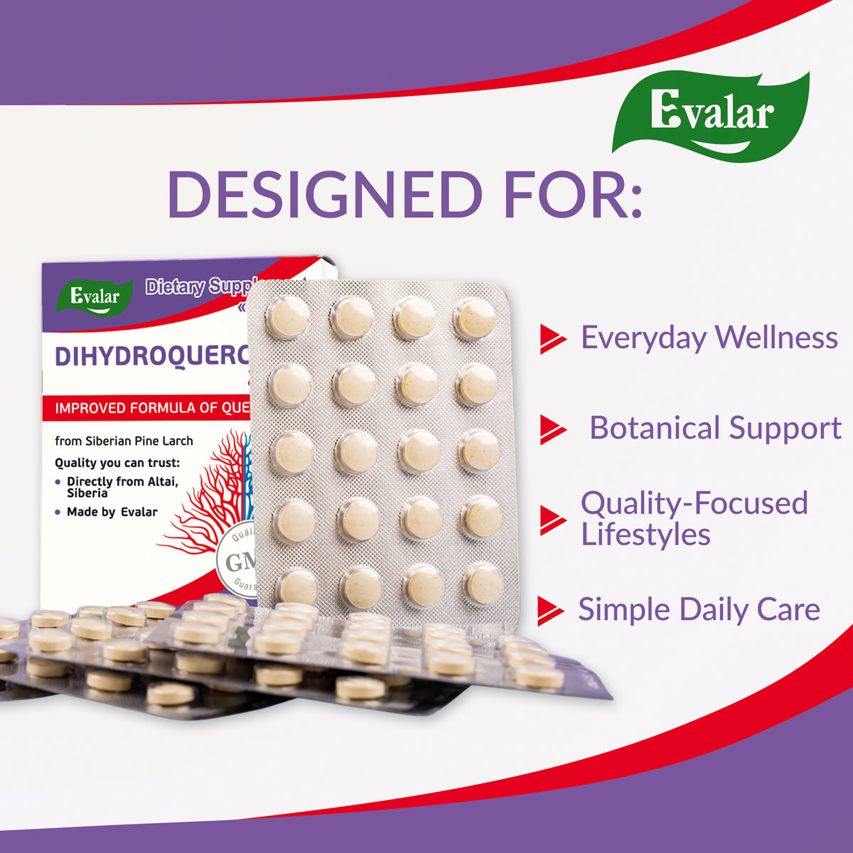 Dihydro Quercétine Evalar Bioflavonoïde de mélèze de pin de Sibérie 100 comprimés