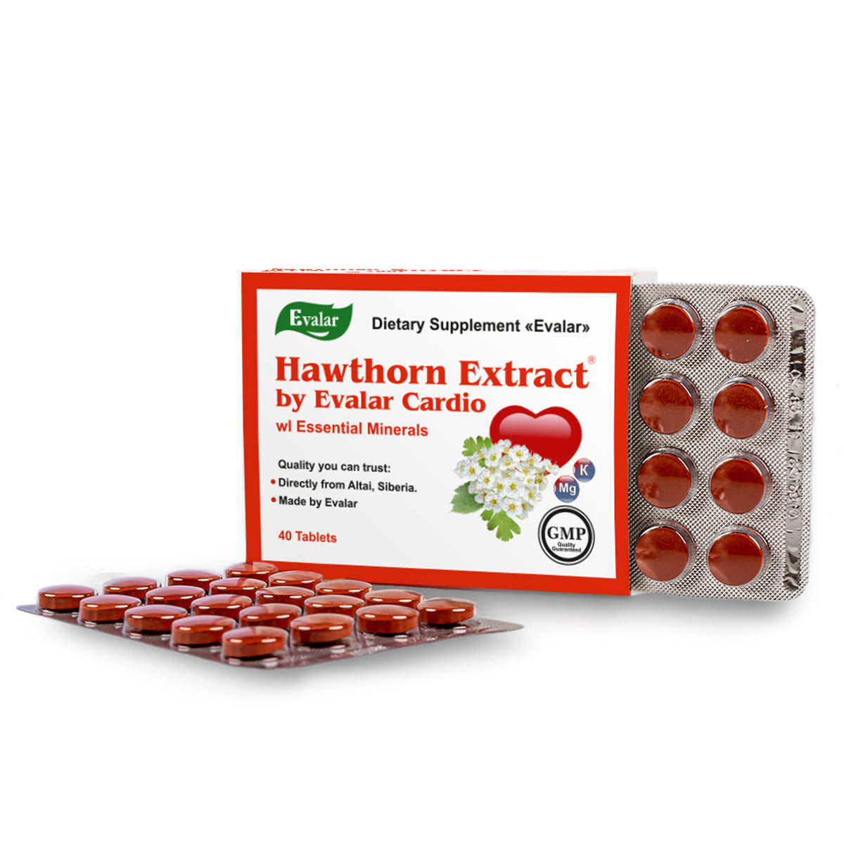 Extrait d'aubépine avec vitamines d'Evalar 40 comprimés