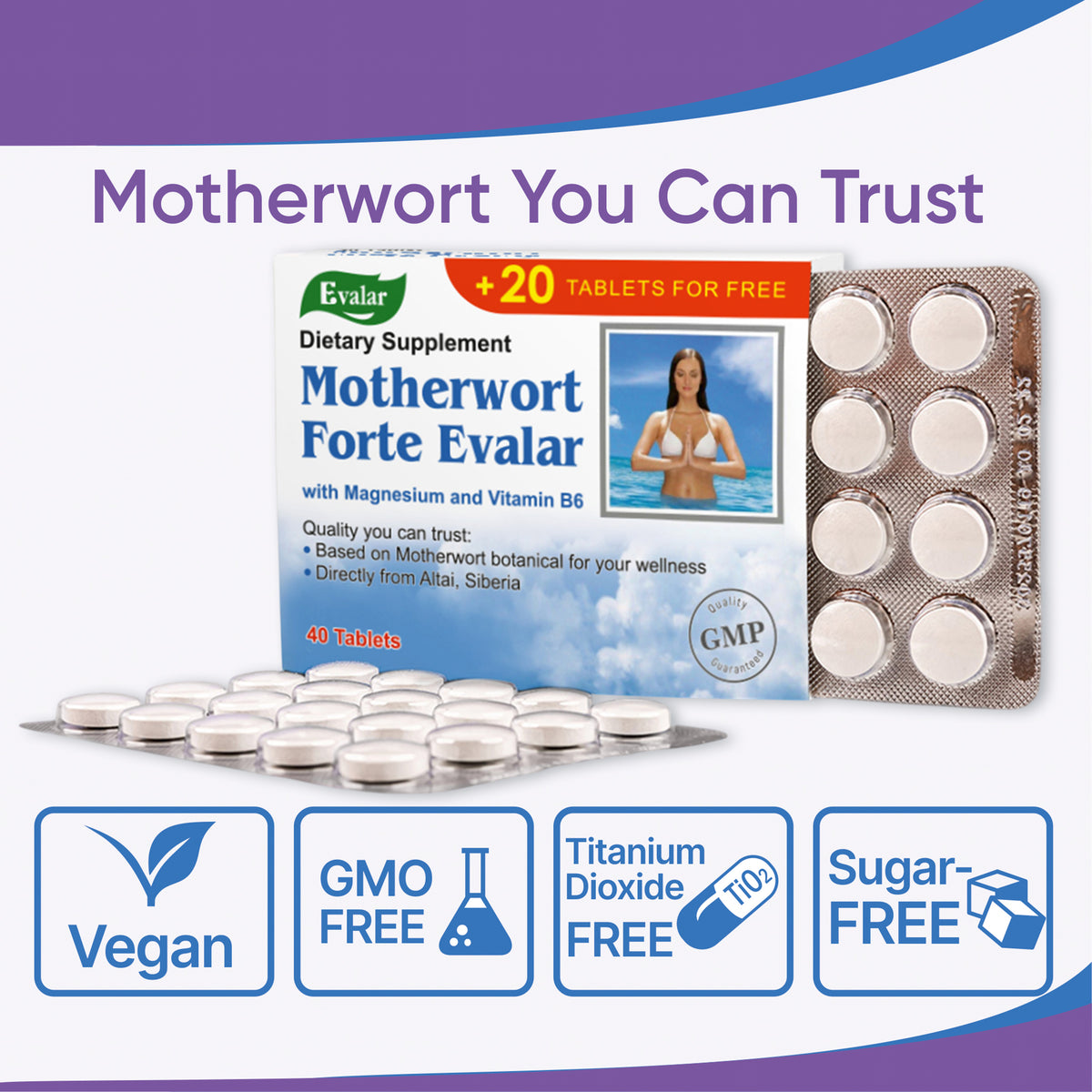 Motherwort Forte Herb by Evalar 40 Tabs