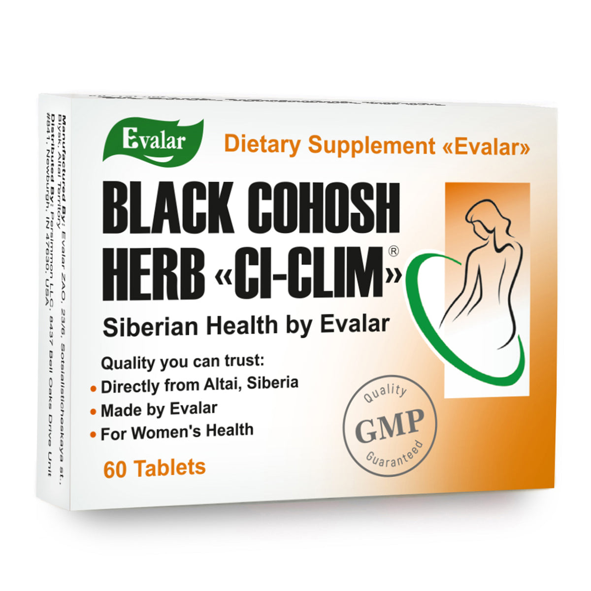 Black Cohosh Cimicifuga Herbal Extract with Vitamins by Evalar 60 Tabs