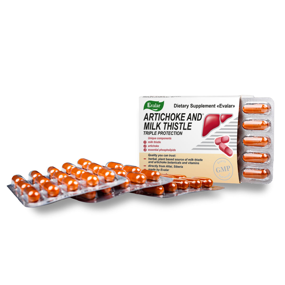 Artichoke & Milk Thistle with Vitamins by Evalar 60 Tabs