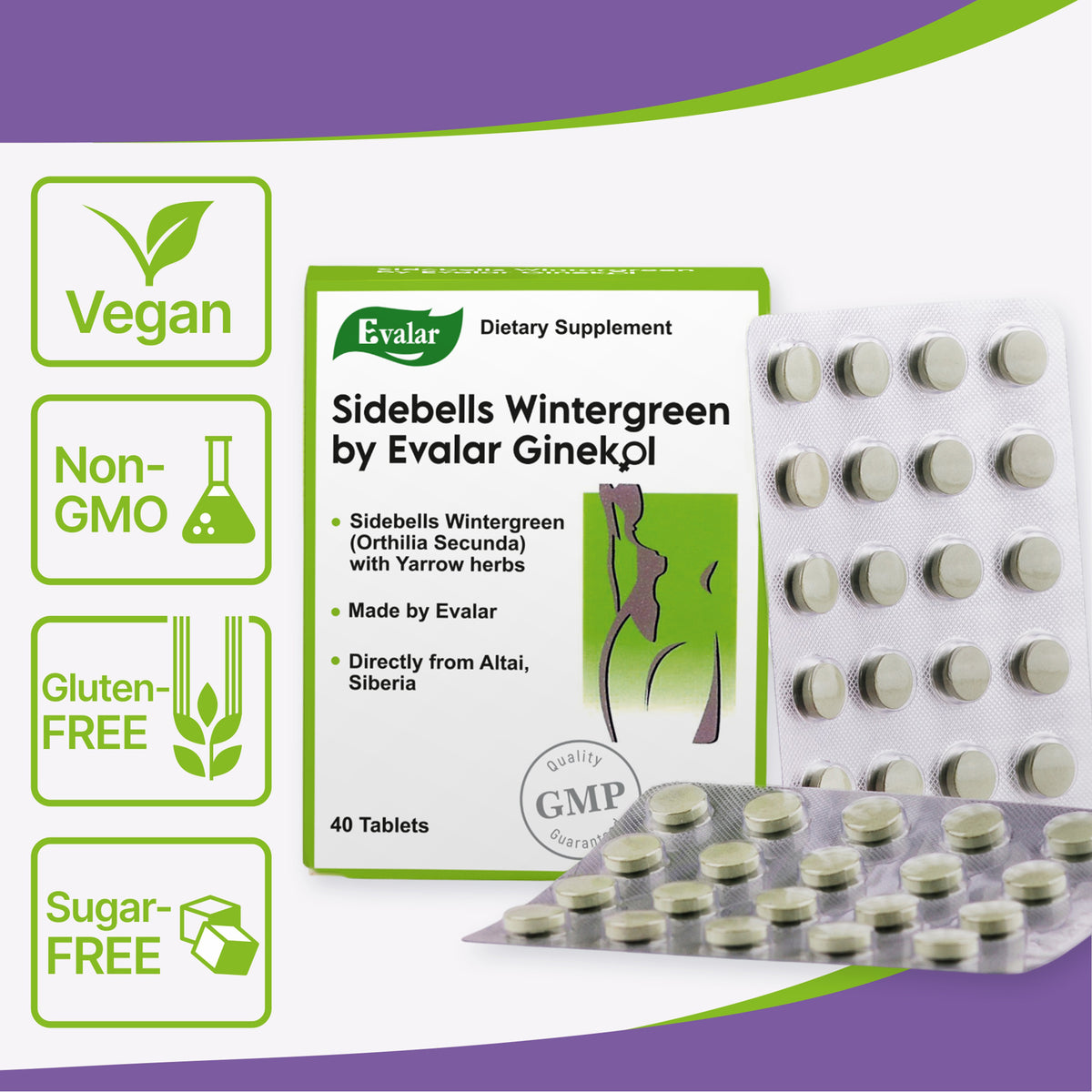 Orthilia Secunda Sidebells Wintergreen Achillée Evalar 40 Comprimés