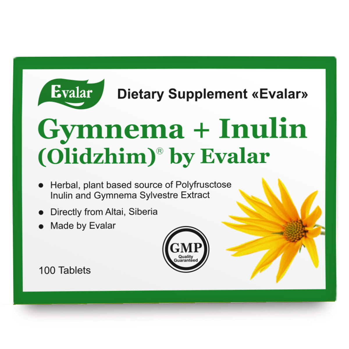 Fibres alimentaires aux herbes Gymnema Sylvestre par Evalar 100 comprimés