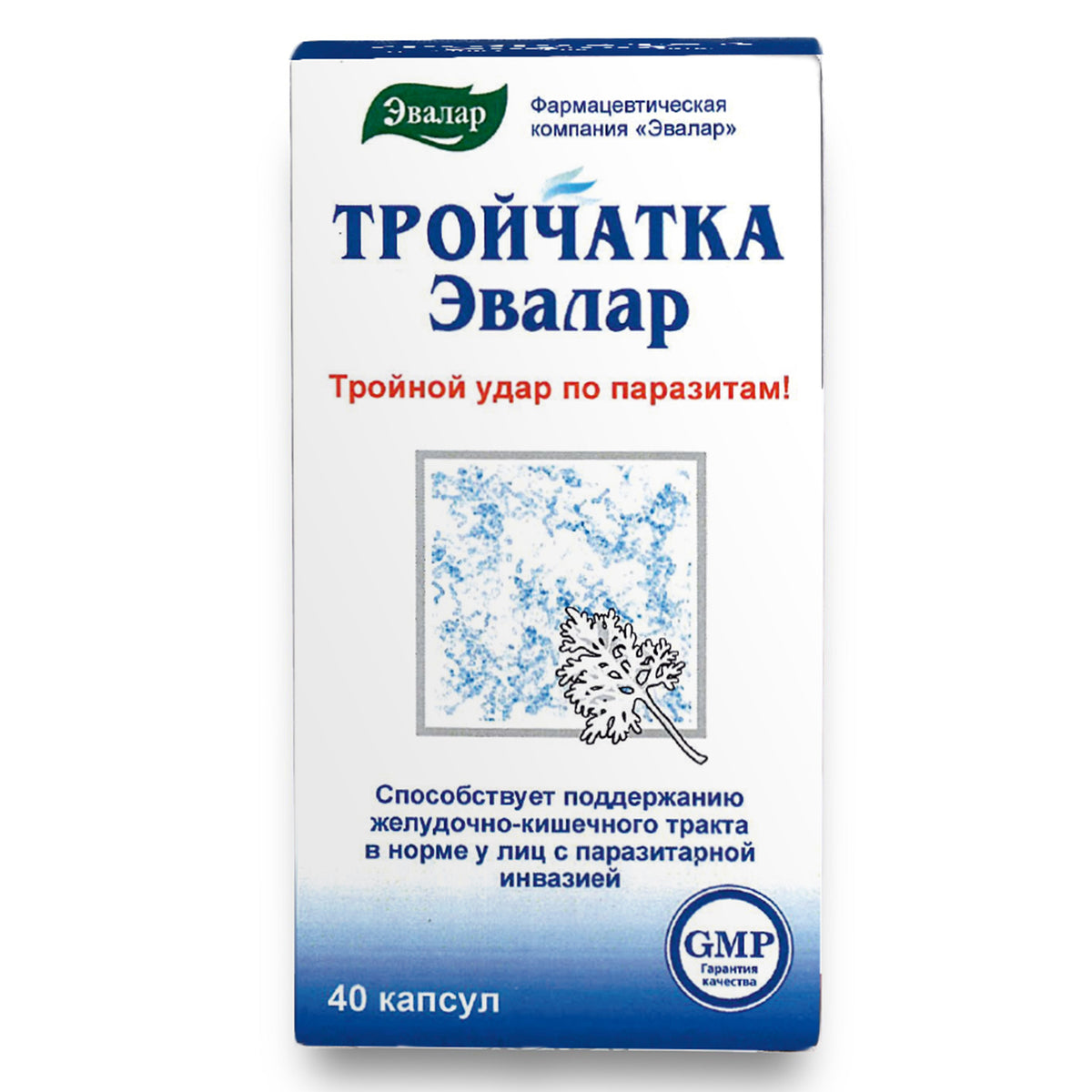 Mélange à base de plantes de clous de girofle, tanaisie et tremble par Evalar 40 capsules