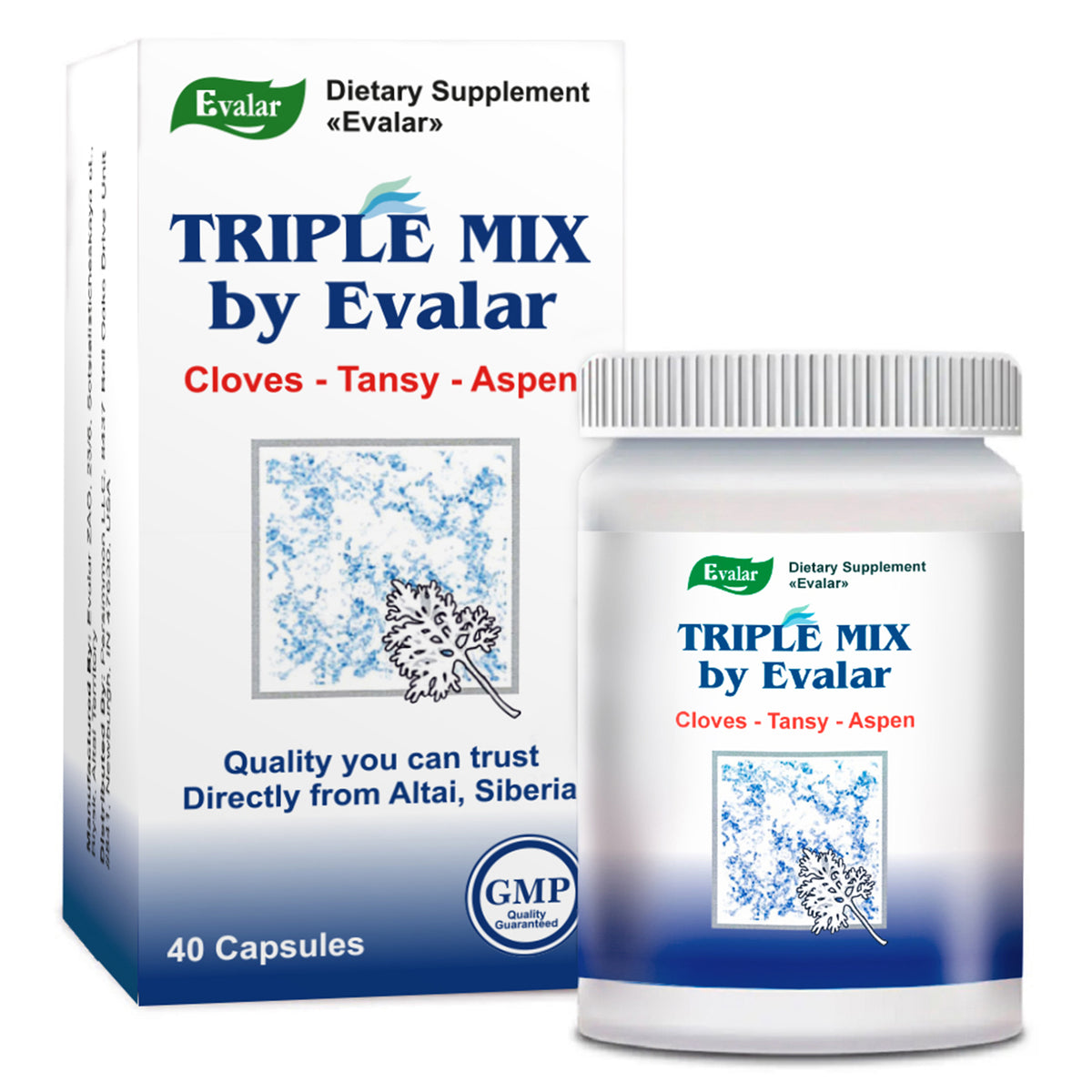 Mélange à base de plantes de clous de girofle, tanaisie et tremble par Evalar 40 capsules