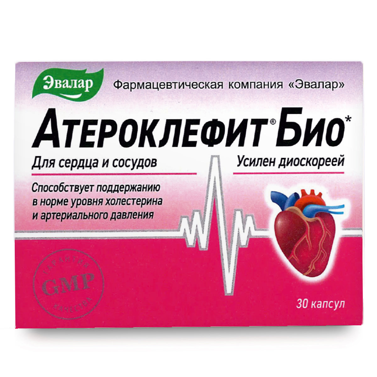 Dioscorea Villosa Wild Yam Trèfle rouge par Evalar Ateroklefit Herb 30 Caps