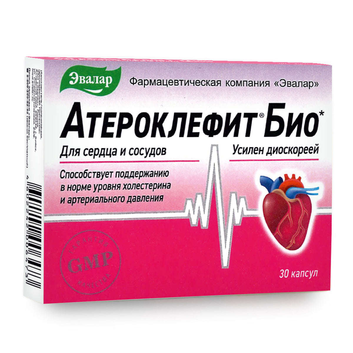 Dioscorea Villosa Wild Yam Trèfle rouge par Evalar Ateroklefit Herb 30 Caps