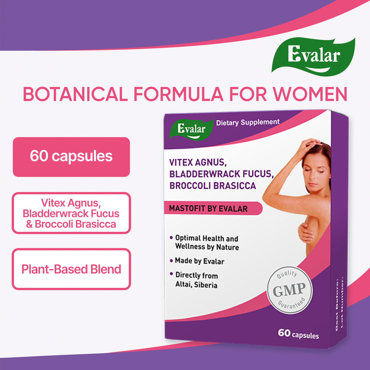 Vitex Chaste Tree Bladderwrack Fucus Extrait Mastofit Herb par Evalar 100 Tab