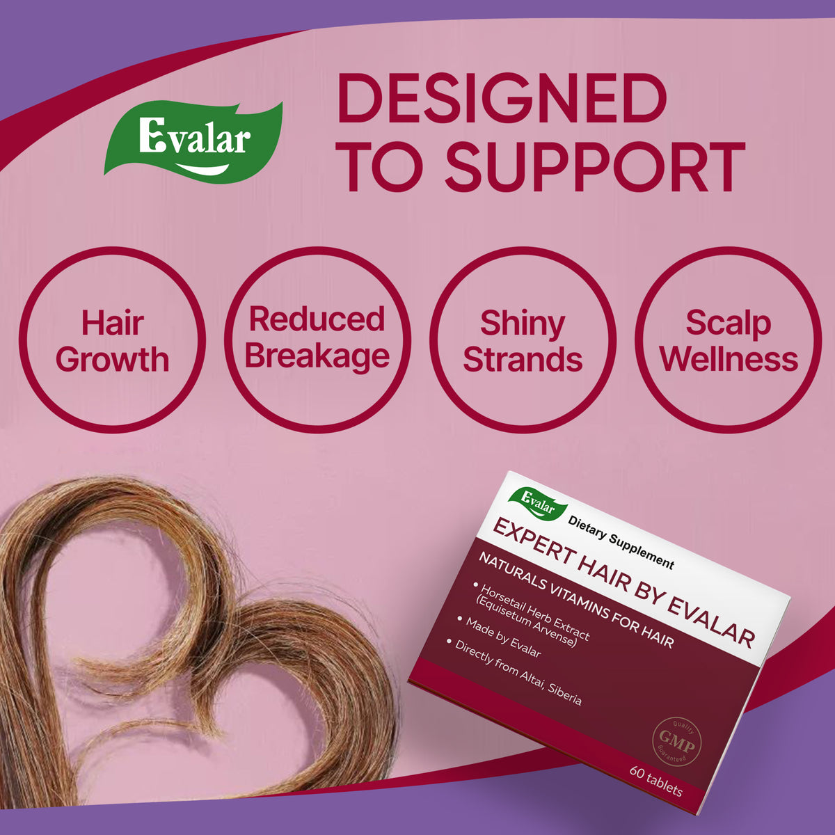 Expert Hair Prêle Herbe Equisetum Arvense Extrait par Evalar 60 Tabs