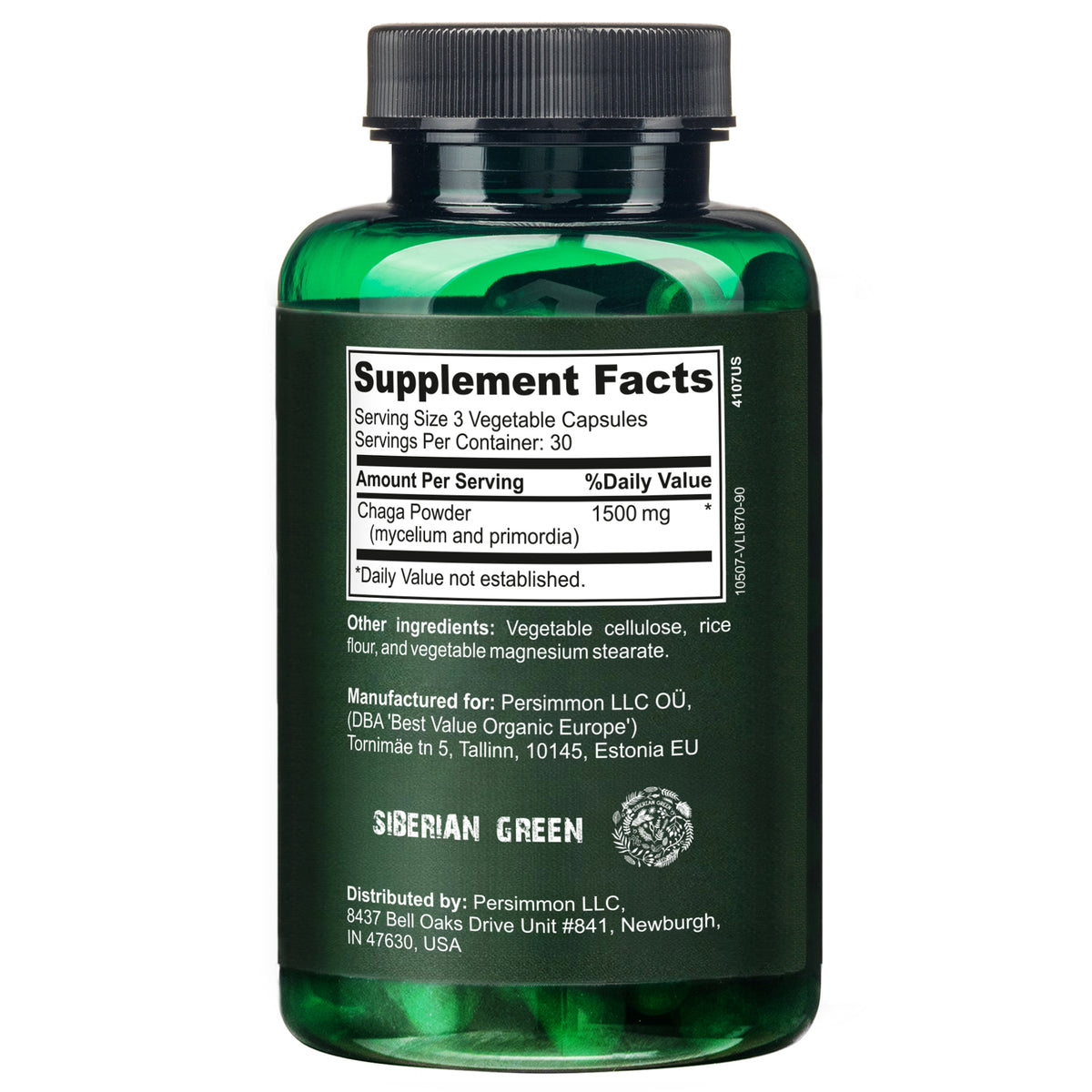 Siberian Wild Chaga Mushroom Capsules - 1500mg | Immune Support