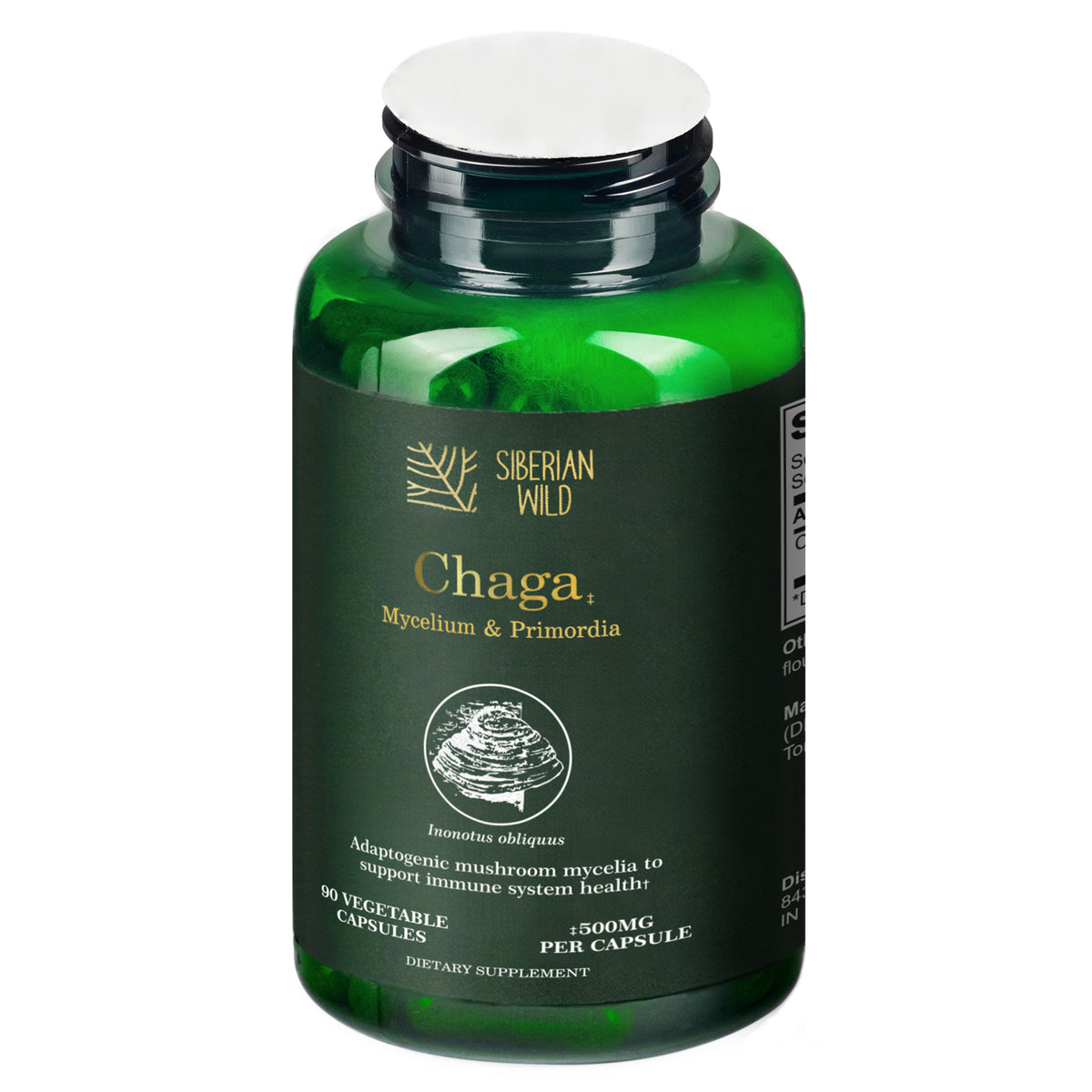Siberian Wild Chaga Mushroom Capsules - 1500mg | Immune Support