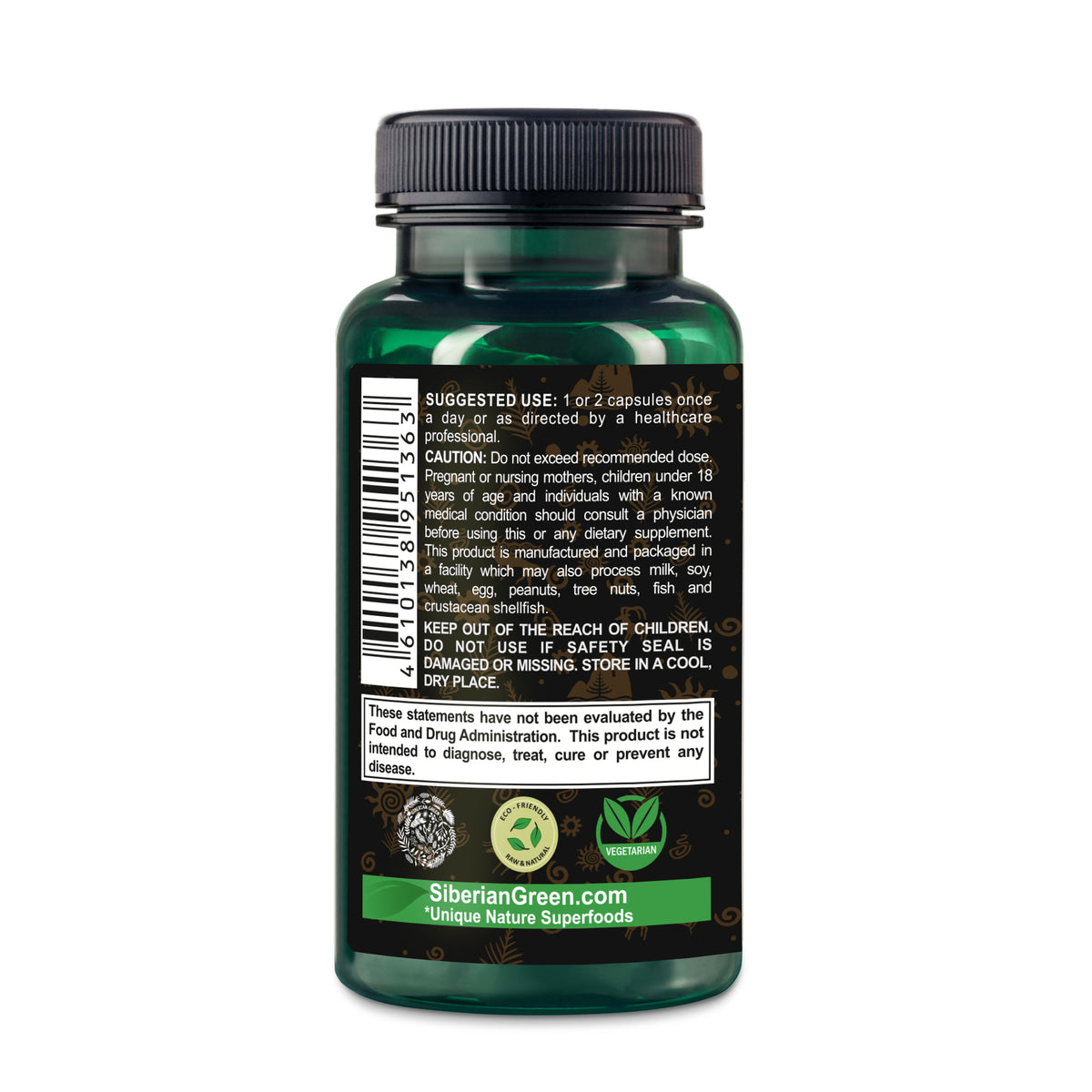 Golden Mountains Shilajit Vegan Capsules - 500mg | 90 Capsules Per Bottle