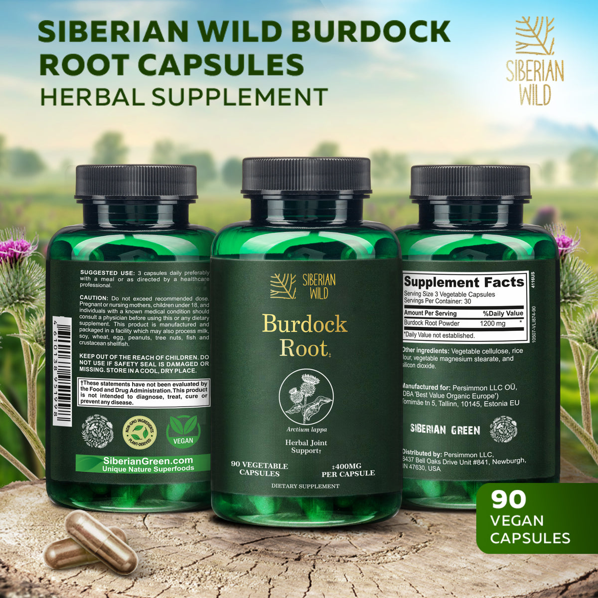 Siberian Wild Burdock Root Capsules – 1200mg