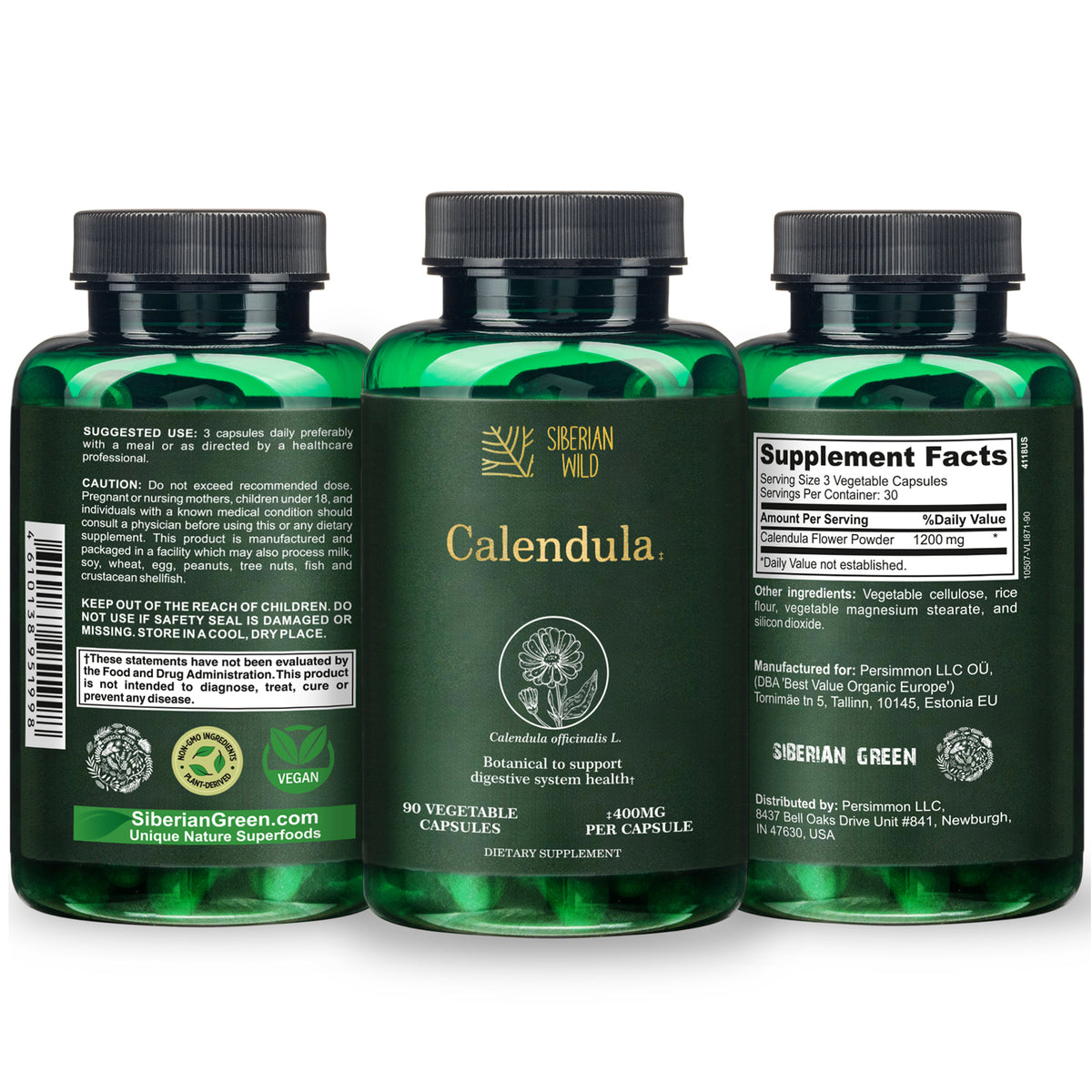 Siberian Wild Calendula Capsules - 1800mg | 90 Vegan Capsules