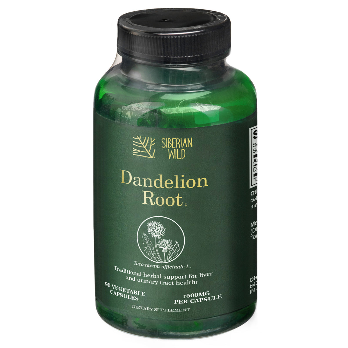 Siberian Wild Dandelion Root Extract Capsules – 1500mg | Vegan Liver Support