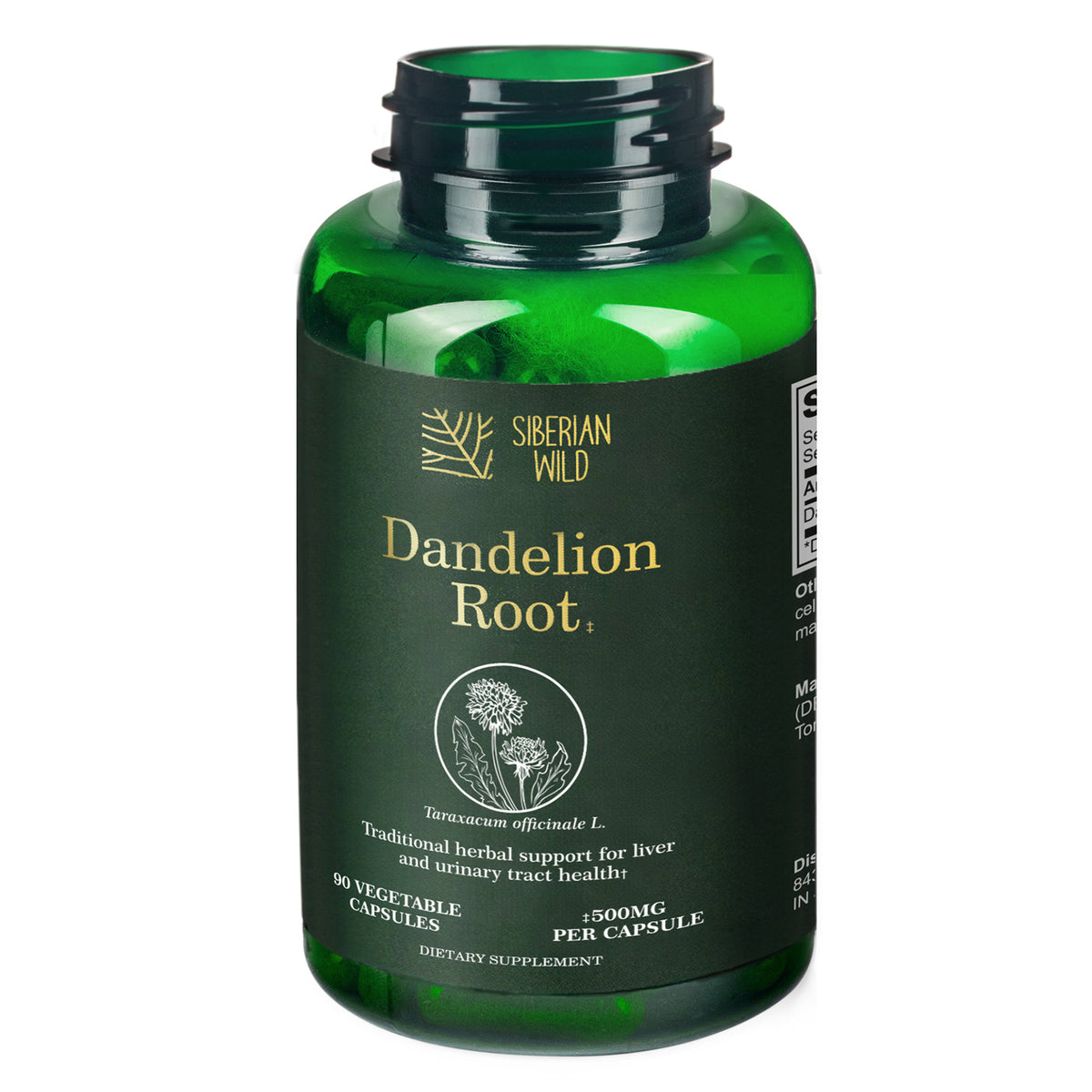 Siberian Wild Dandelion Root Extract Capsules – 1500mg | Vegan Liver Support