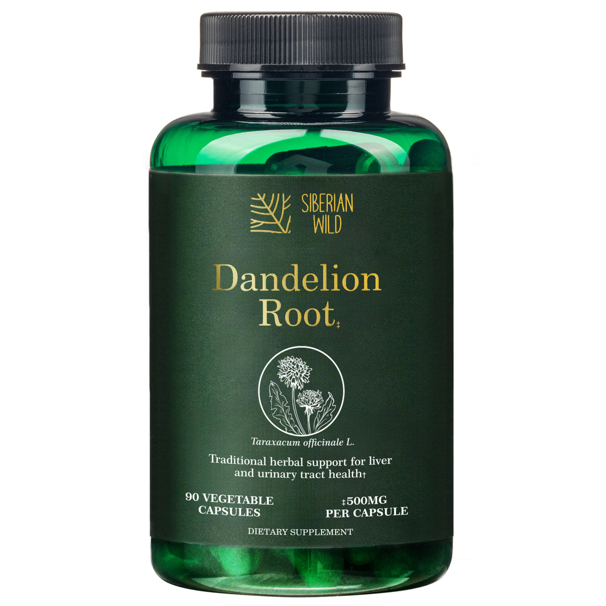 Siberian Wild Dandelion Root Extract Capsules – 1500mg | Vegan Liver Support