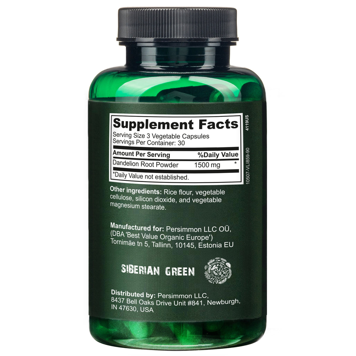 Siberian Wild Dandelion Root Extract Capsules – 1500mg | Vegan Liver Support