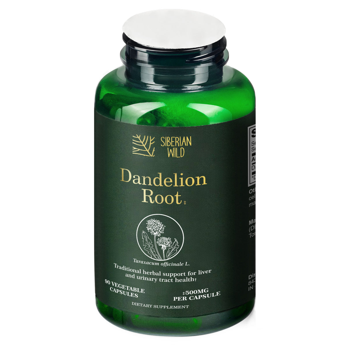 Siberian Wild Dandelion Root Extract Capsules – 1500mg | Vegan Liver Support