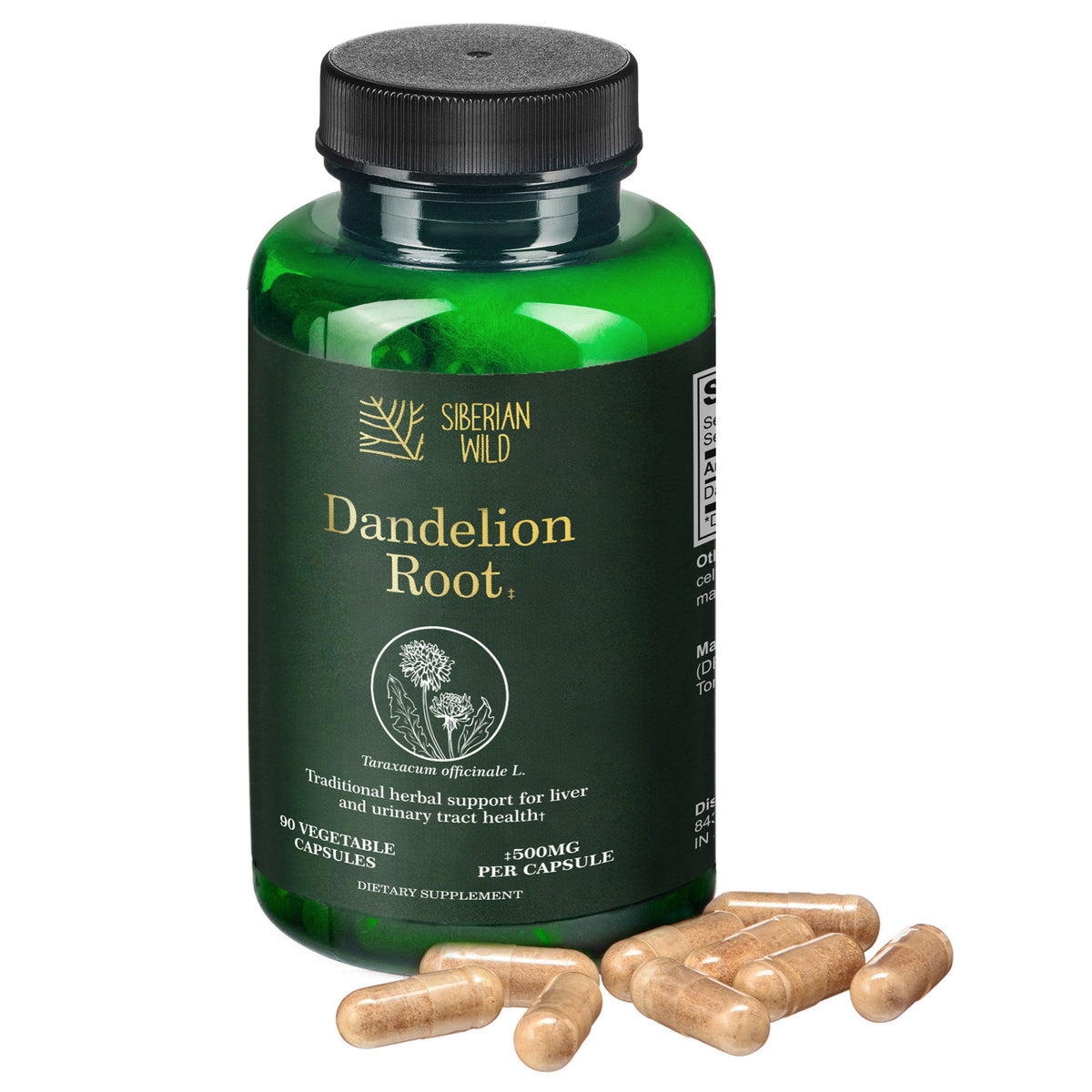 Siberian Wild Dandelion Root Extract Capsules – 1500mg | Vegan Liver Support