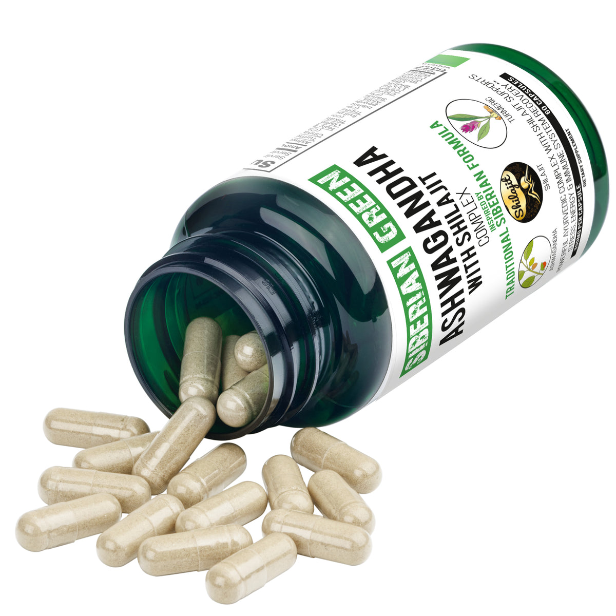 Ashwagandha with Altai Shilajit & Turmeric Ayurvedic Complex – 60 vegan capsules