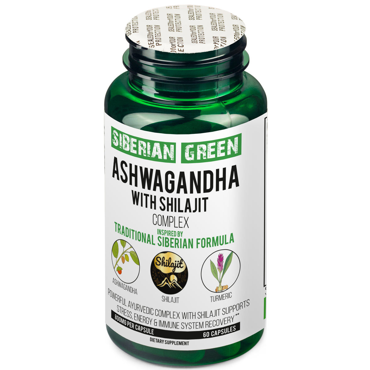 Ashwagandha with Altai Shilajit & Turmeric Ayurvedic Complex – 60 vegan capsules