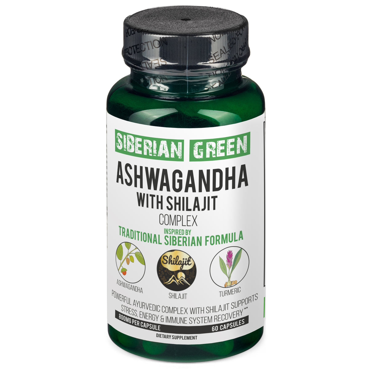Ashwagandha with Altai Shilajit & Turmeric Ayurvedic Complex – 60 vegan capsules
