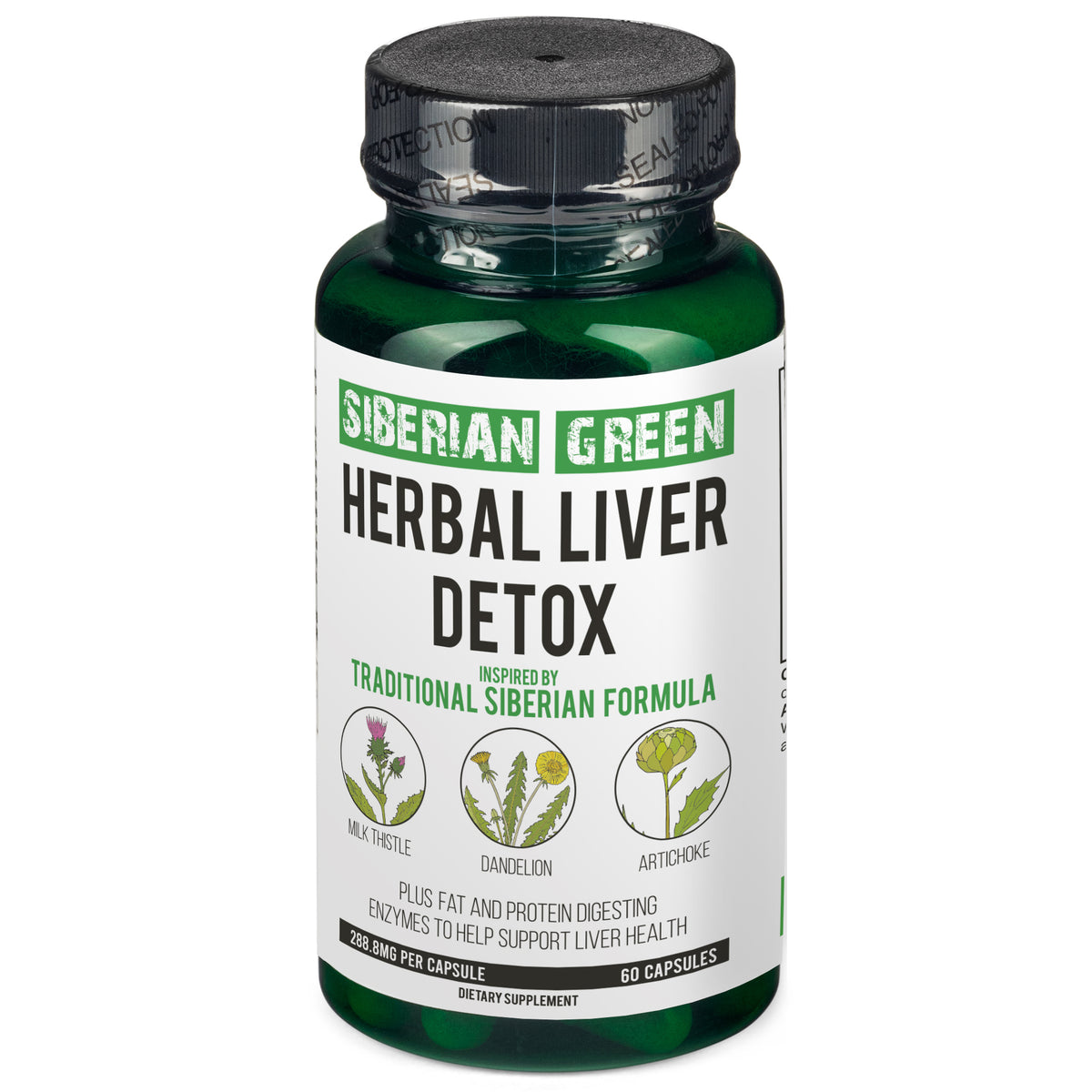 Herbal Liver Detox Vert de Sibérie 60 Caps - Chardon-Marie Artichaut Pissenlit