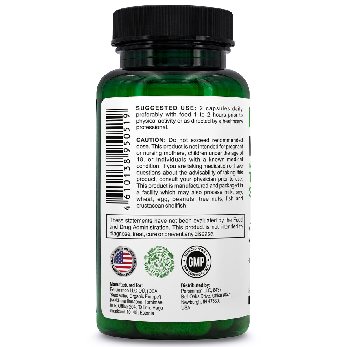 Herbes vertes de Raspoutine de Sibérie avec complexe de racine de Maca de chèvre cornée, 60 capsules
