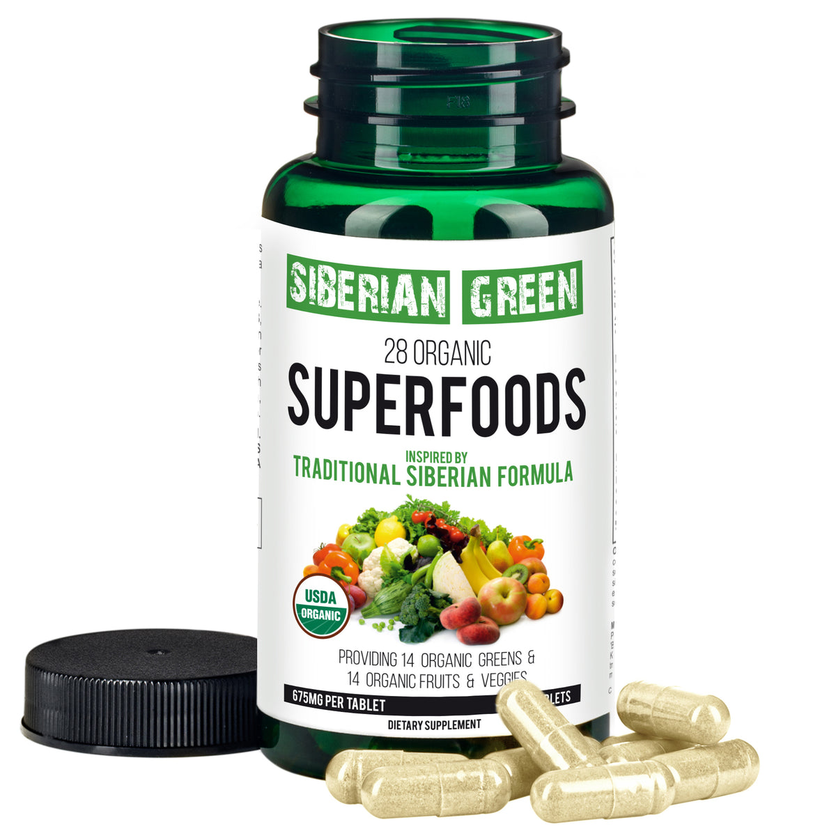 Superaliments 60 comprimés Formule sibérienne Certifié biologique Légumes essentiels Fruits et légumes nutritifs