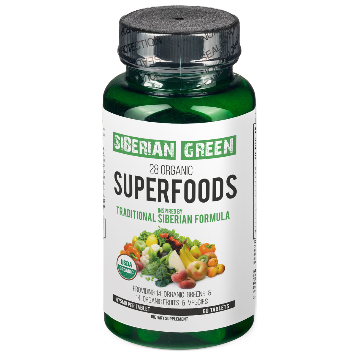 Superaliments 60 comprimés Formule sibérienne Certifié biologique Légumes essentiels Fruits et légumes nutritifs