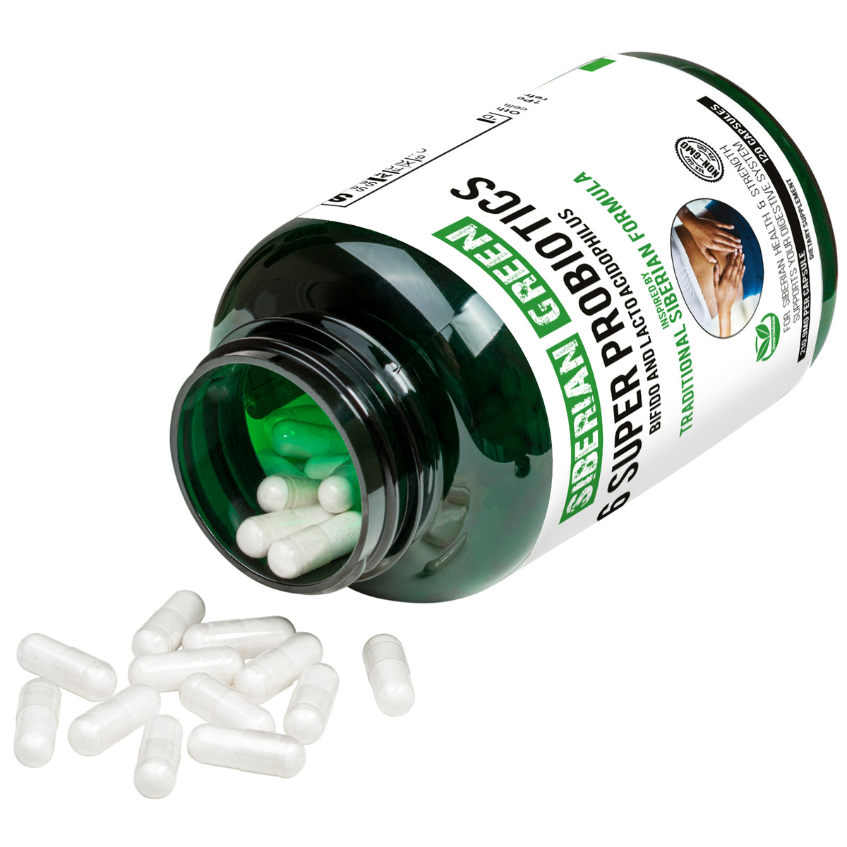 Vert de Sibérie 6 Super Probiotiques Bifido &amp; Lacto Acidophilus 120 Caps - Formule Sibérienne Traditionnelle