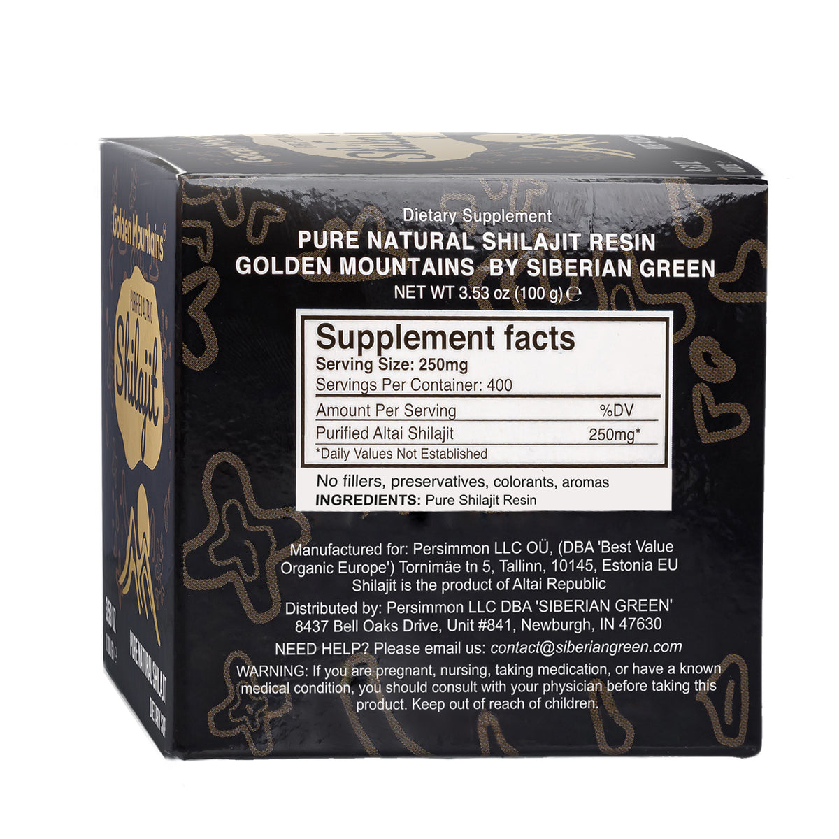 Golden Mountains Shilajit Resin 100g | Pure Natural Altai