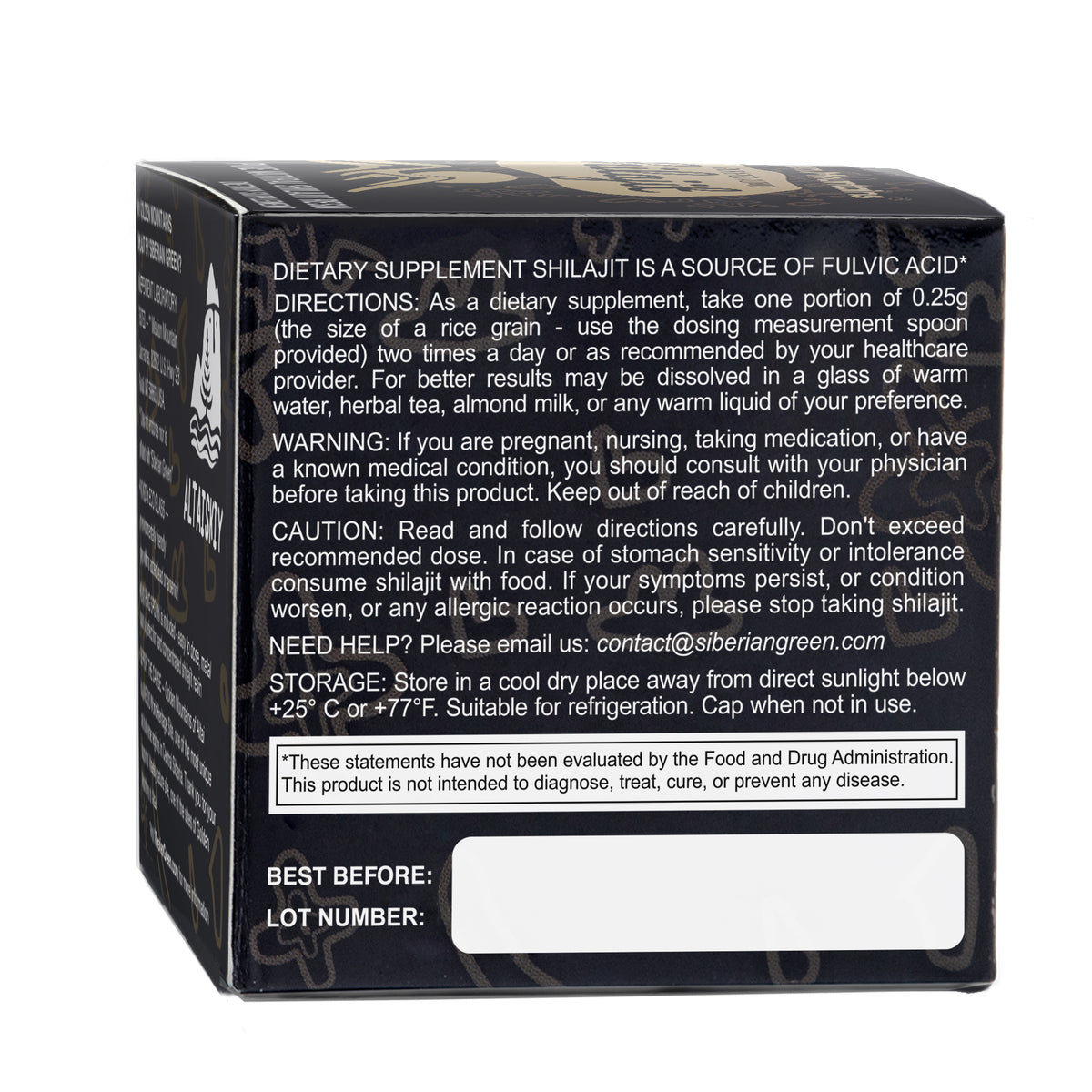 Golden Mountains Shilajit Resin 100g | Pure Natural Altai