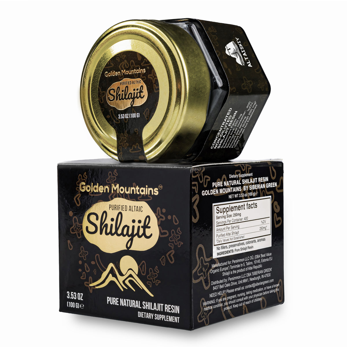 Golden Mountains Shilajit Resin 100g | Pure Natural Altai