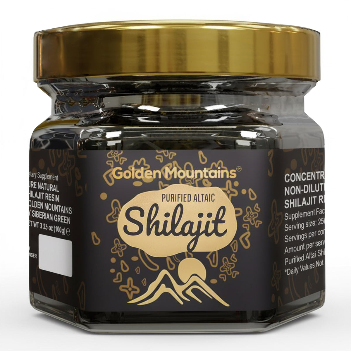 Golden Mountains Shilajit Resin 100g | Pure Natural Altai