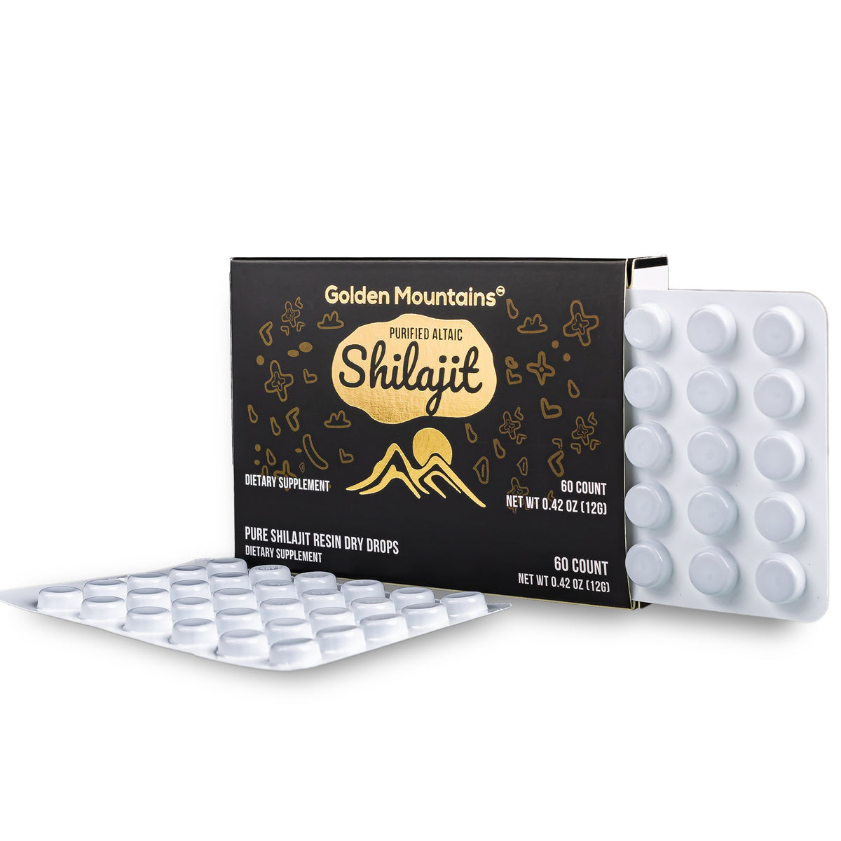 Shilajit 60 gouttes sèches Altaï "Montagnes dorées" vert sibérien