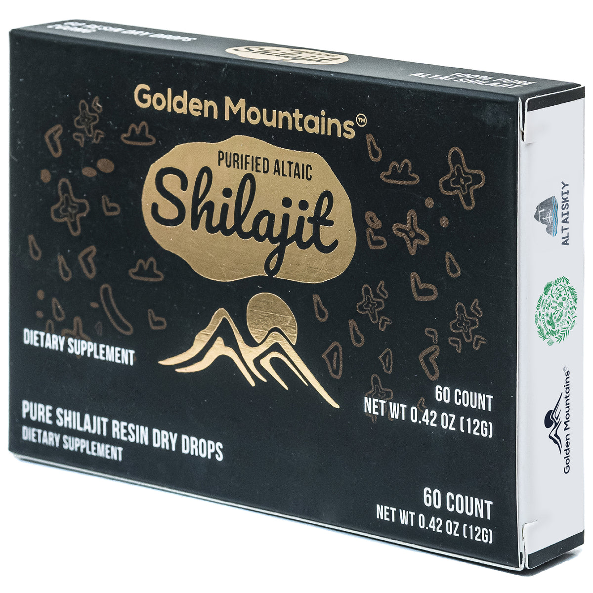 Shilajit 60 gouttes sèches Altaï "Montagnes dorées" vert sibérien