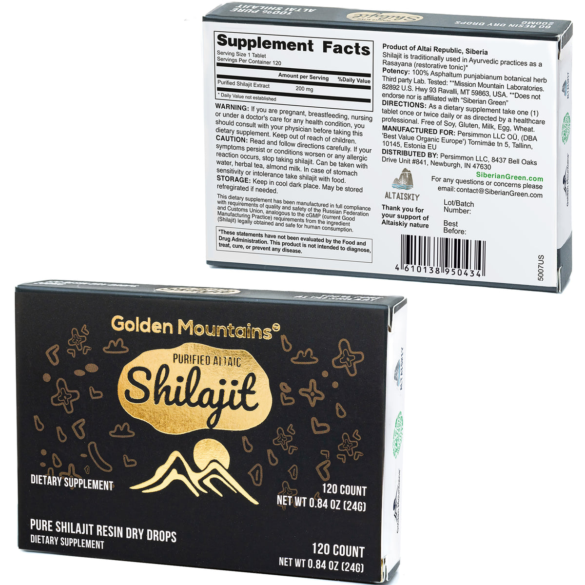 Golden Mountains Shilajit Dry Drops – 120 Tablets