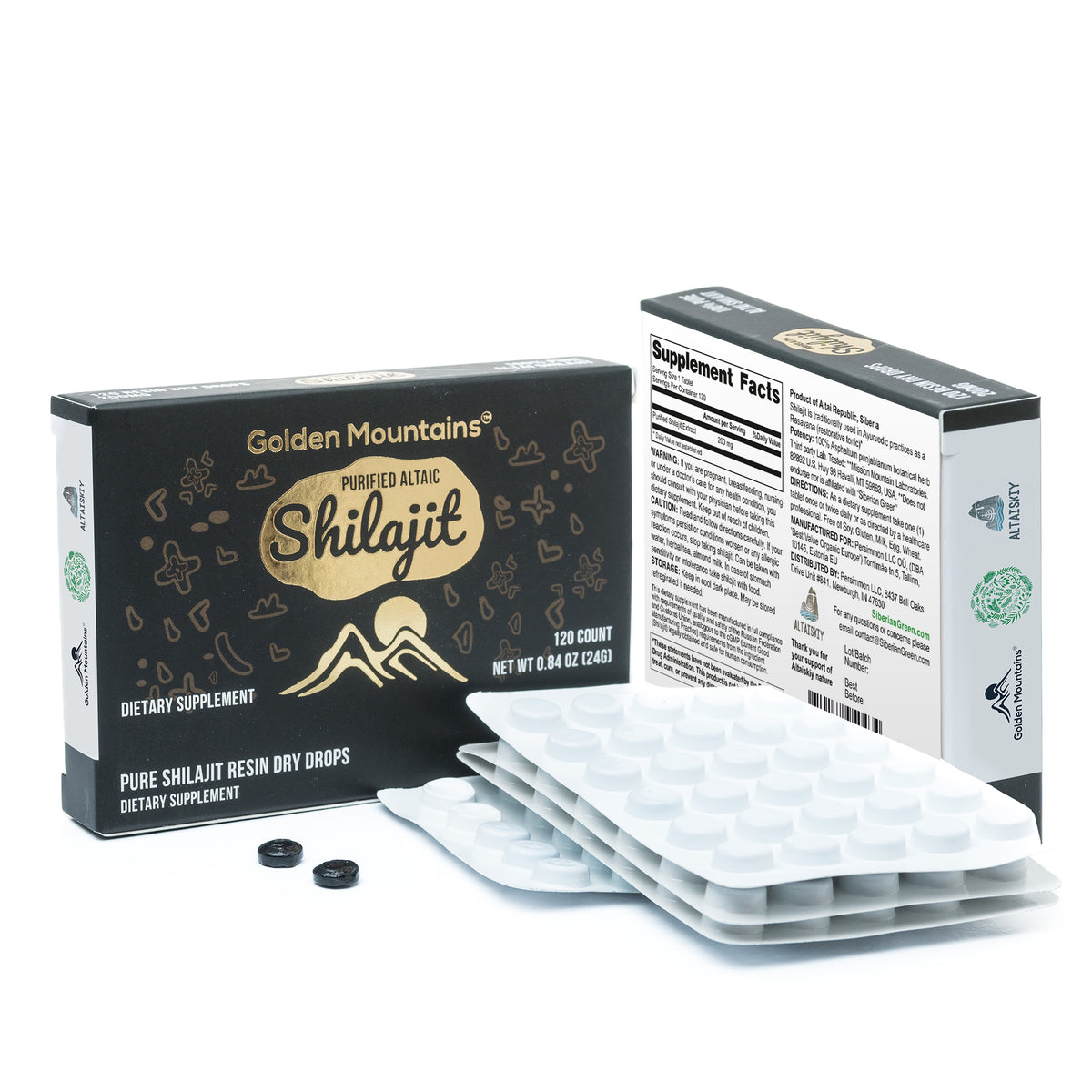 Golden Mountains Shilajit Dry Drops – 120 Tablets