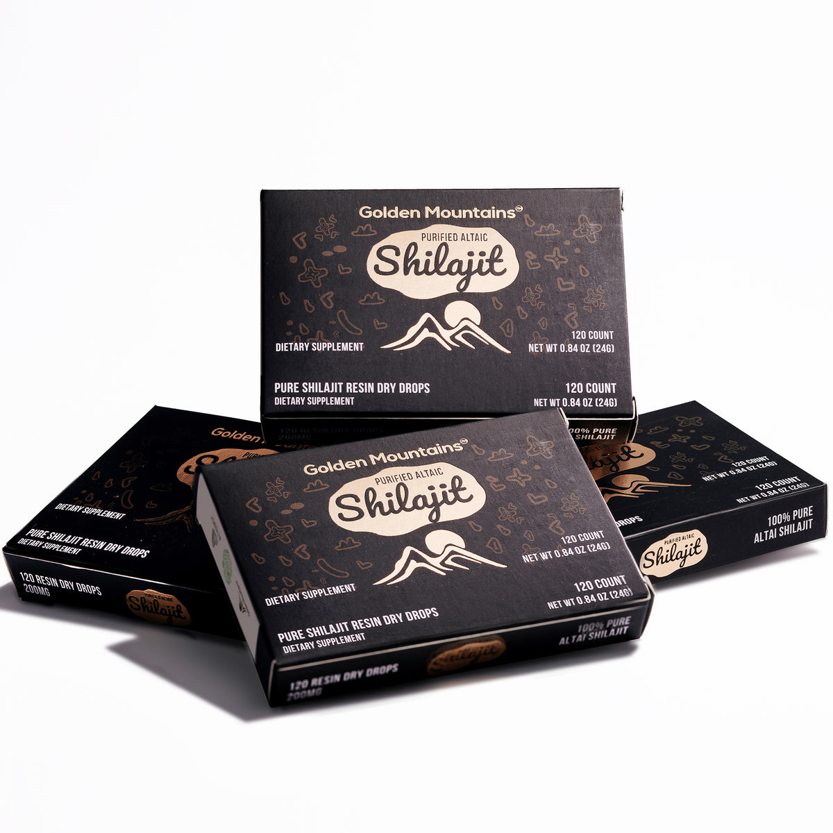 Golden Mountains Shilajit Dry Drops – 120 Tablets