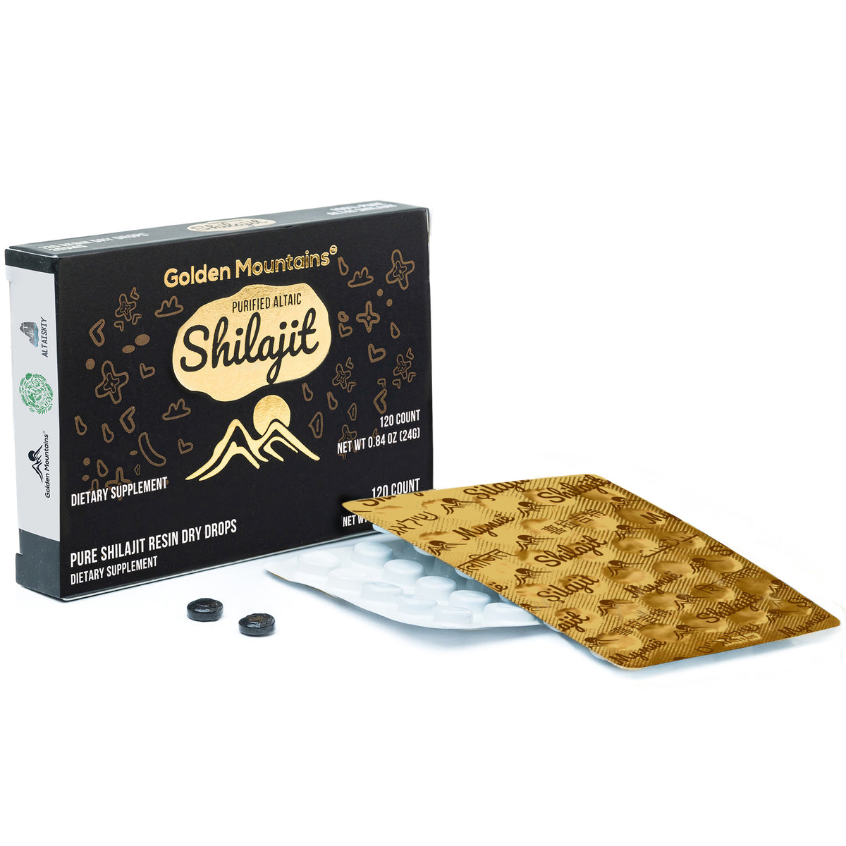Golden Mountains Shilajit Dry Drops – 120 Tablets