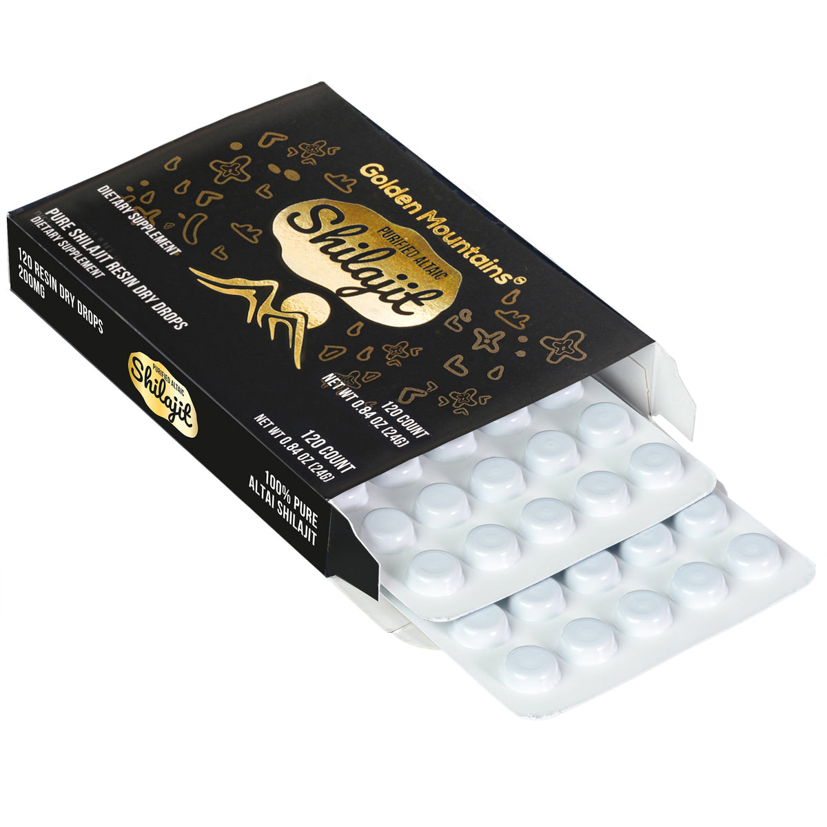 Golden Mountains Shilajit Dry Drops – 120 Tablets