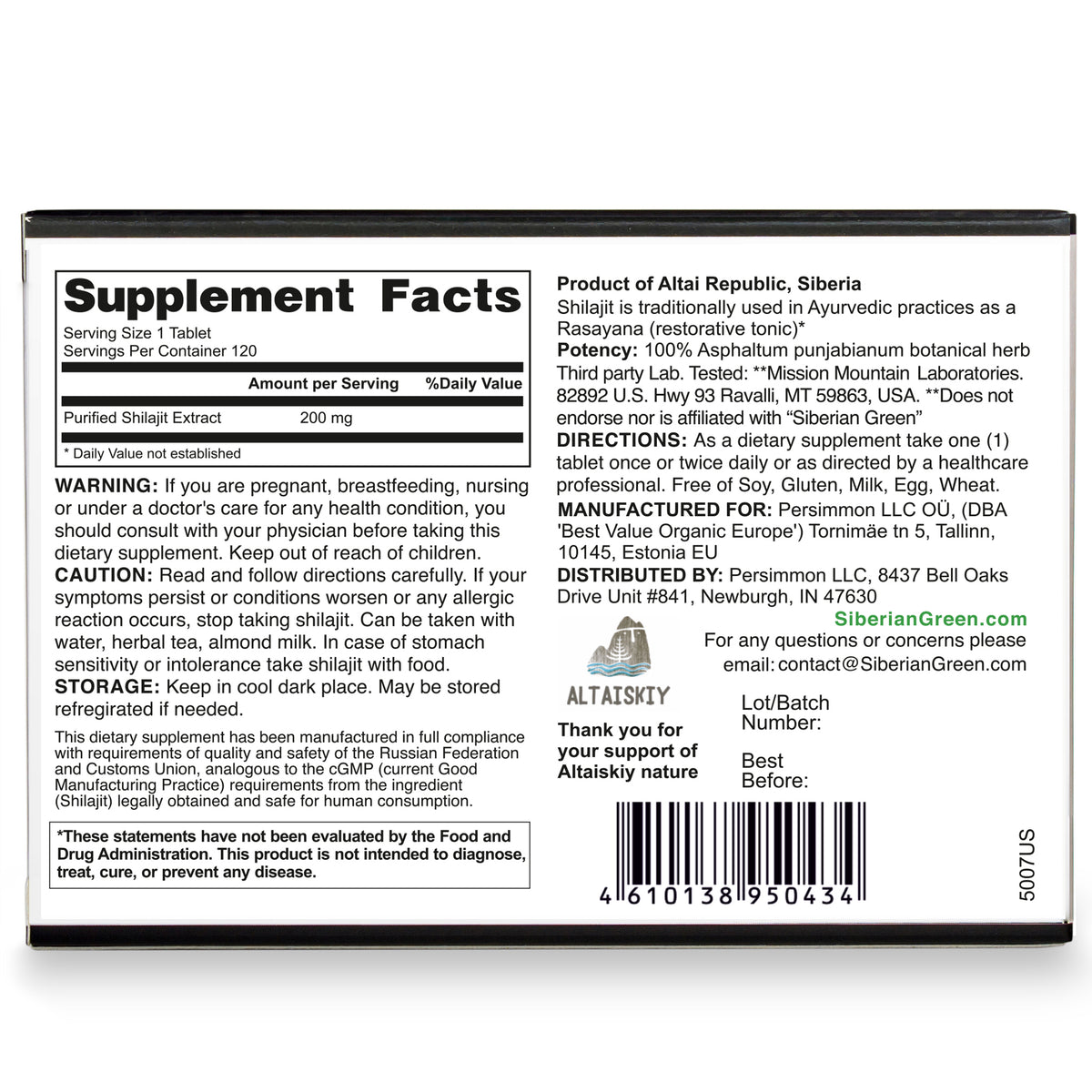 Golden Mountains Shilajit Dry Drops – 120 Tablets