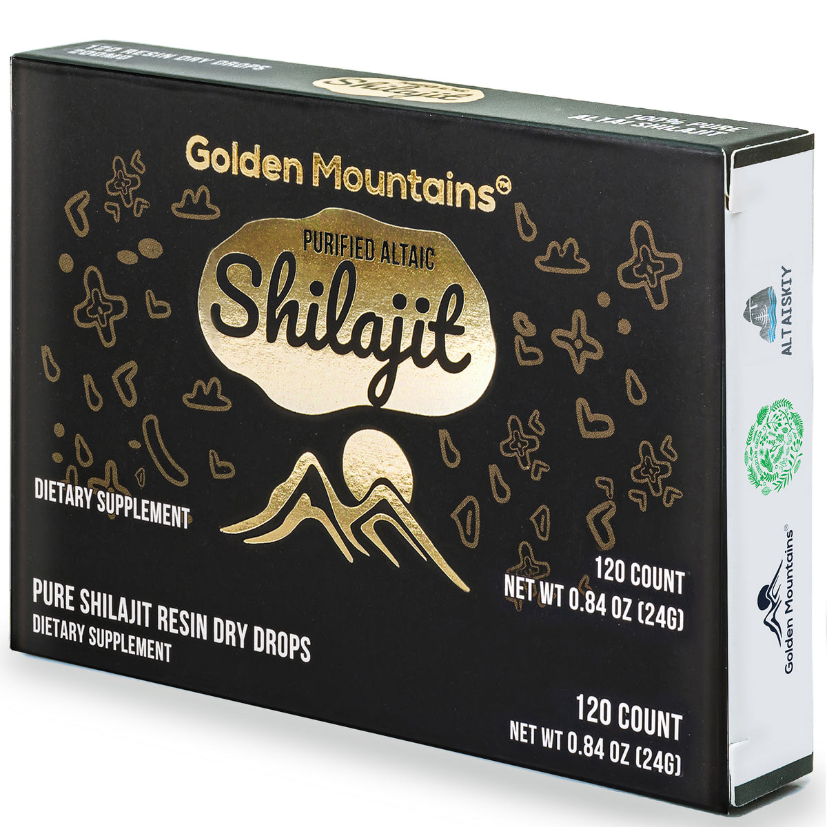 Golden Mountains Shilajit Dry Drops – 120 Tablets