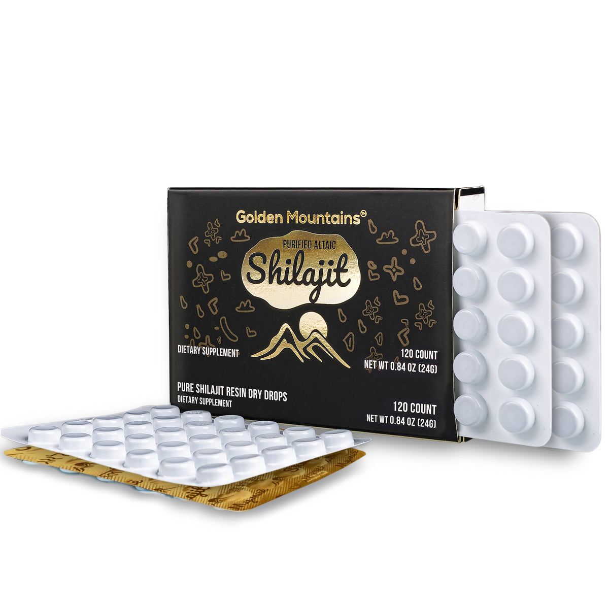 Golden Mountains Shilajit Dry Drops – 120 Tablets