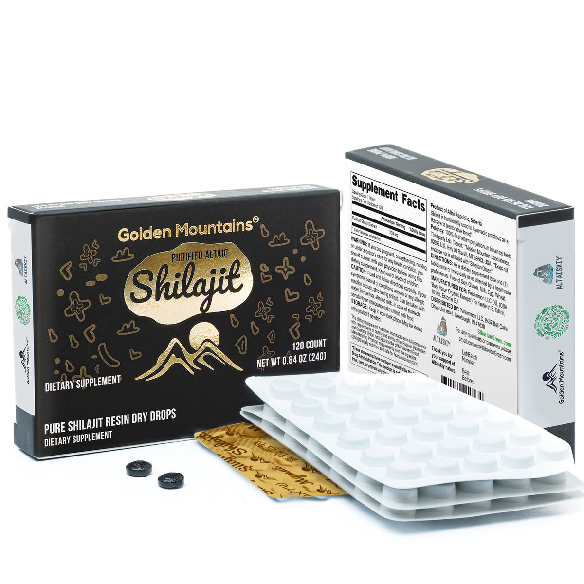 Golden Mountains Shilajit Dry Drops – 120 Tablets